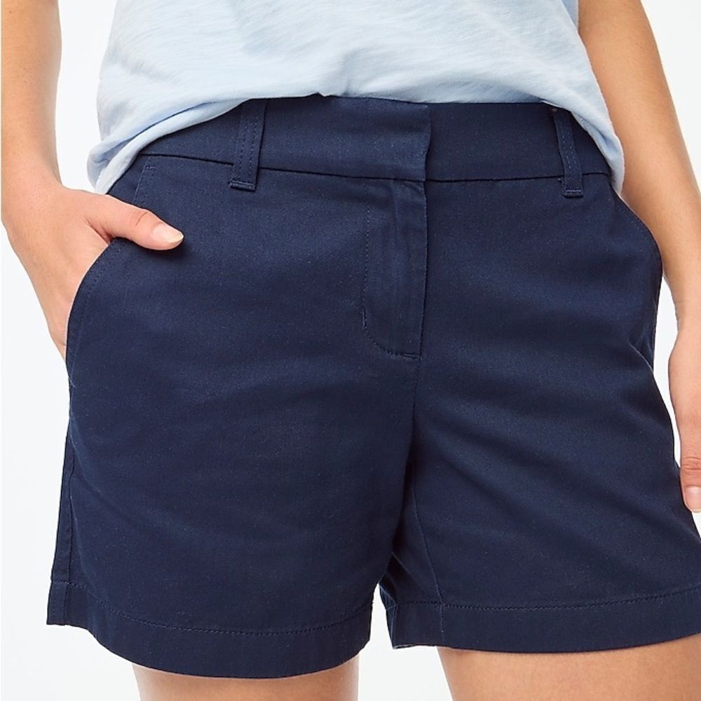 J Crew Fac NWT 5” Classic Chino Shorts Size 16 in Navy Blue